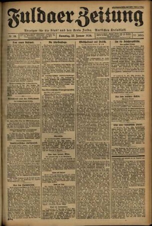 Ausgabe vom Samstag, den 23. Januar 1926.