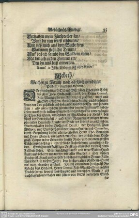 Gebeth, welches zu Braitz, nach gäntzlich geendigter Predigt, abgelesen worden