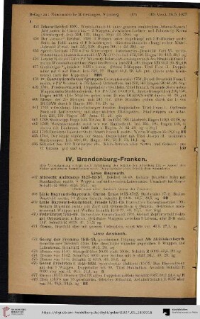 IV. Brandenburg-Franken (Nr. 467-494)