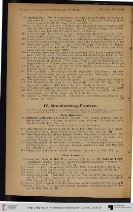 IV. Brandenburg-Franken (Nr. 467-494)