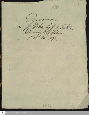 Tagebuch von Christoph Samuel John.