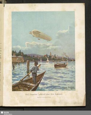 Graf Zeppelins Luftschiff über dem Bodensee