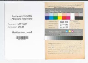 Entnazifizierung Josef Reddemann, geb. 27.02.1908 (Polizeimeister)
