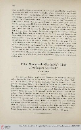 23: Felix Mendelssohn-Bartholdy's Lied: "Des Jägers Abschied."