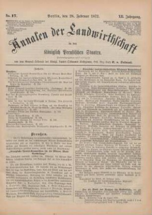 No. 17. Berlin, den 28. Februar 1872. XII. Jahrgang.