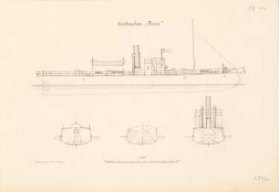 Eisbrecher »Ferse«: Ansicht, Schnitte 1:100