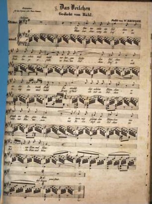 Das Veilchen : Gedicht von Hähl ; Romanze für e. Sopran- oder Tenor-Stimme