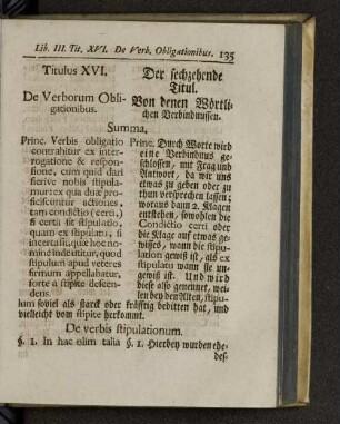Titulus XVI. De verborum obligationibus.