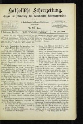¬Die¬ erste Delegierten-Versammlung des "Katholischen Lehrerverbandes"