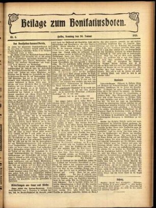 Zweite Ausgabe vom Sonntag, den 30. Januar 1910.
