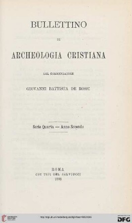 4.Ser.2: Bullettino di archeologia cristiana