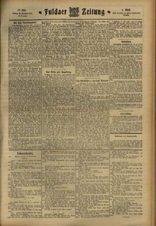 Zweite Ausgabe vom Montag, den 20. November 1911.