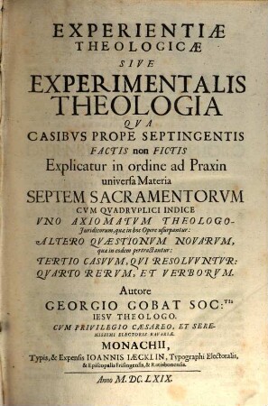 Experientiae theologicae