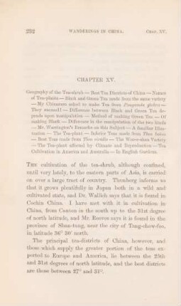 Chapter XV. Geography of the tea-shrub - Best tea districts of China. - Names of ...