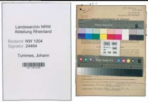 Entnazifizierung Johann Tummes , geb. 13.10.1906 (Arbeiter)