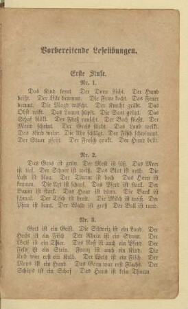 Vorbereitende Leseübungen