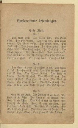 Vorbereitende Leseübungen