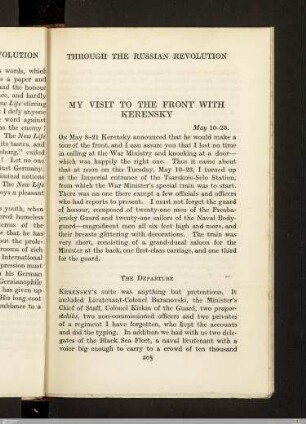 My visit to the front with Kerensky