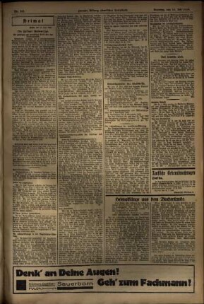 Zweite Ausgabe vom Sonntag, den 14. Juli 1929.