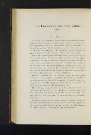 Les Insectes ennemis des Citrus.