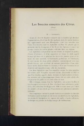 Les Insectes ennemis des Citrus.
