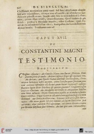 Caput XVII.: de Constantini Magni Testimonio