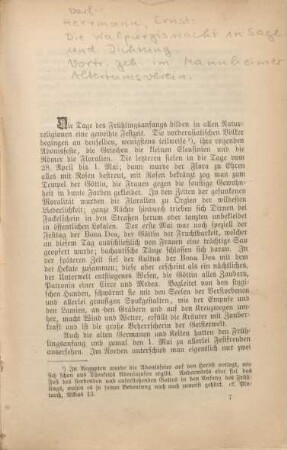 Die Walpurgisnacht in Sage und Dichtung : Vortrag gehalten im Mannheimer Altertumsverein