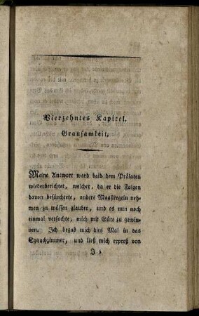 Vierzehntes Kapitel. Grausamkeit.