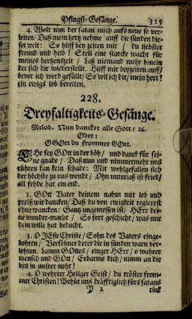 Dreyfaltigkeits-Gesänge.