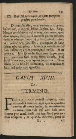 Caput XVIII. De Termino.