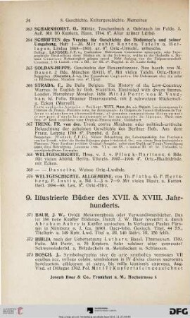 9. Illustrierte Bücher des XVII. & XVIII. Jahrhunderts (Nr. 371-393)