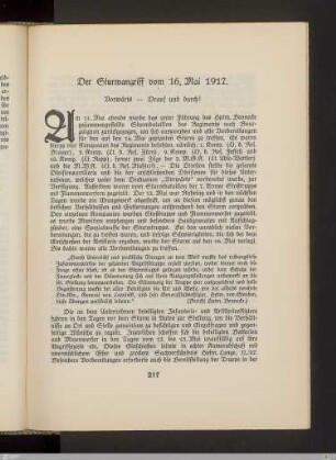 Der Sturmangriff vom 16. Mai 1917
