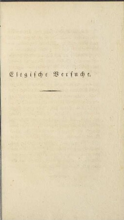 Elegische Versuche.