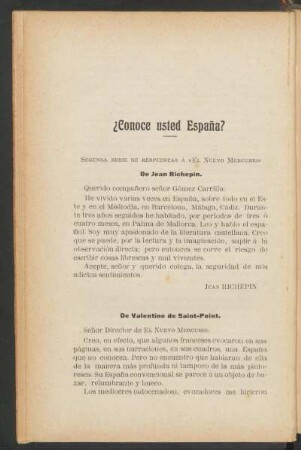 ¿Conoce usted España? : Segunda serie de respuestas á "El Nuevo Mercurio"