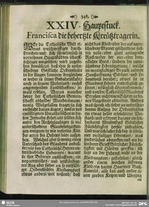 XXIV. Hauptstuck. Francisca die beherzte Kreuetztragerin