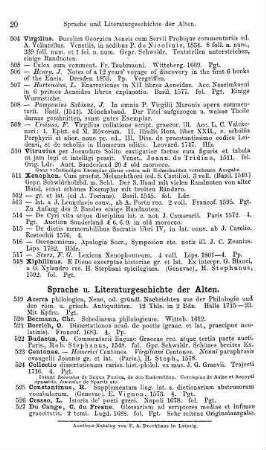 Sprache und Literaturgeschichte der Alten
