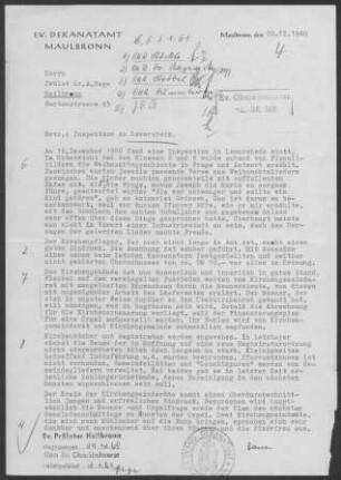 Lomersheim: Inspektionsbericht 1960