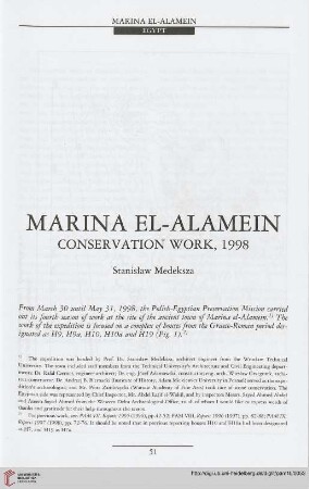 10: Marina el-Alamein : conservation work, 1998