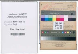 Entnazifizierung Bernhard Eller , geb. 09.01.1890 ()