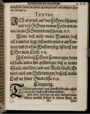 Textus. Eingang