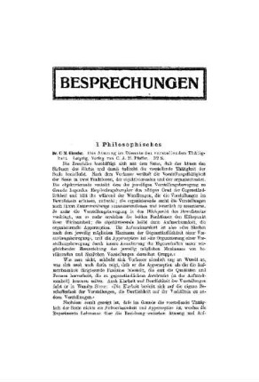 Besprechungen : Philosophisches
