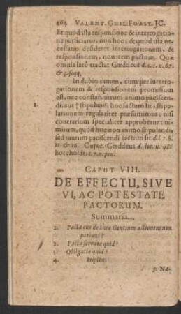 Caput VIII. De Effectu, Sive Vi, Ac Potestate Pactorum.