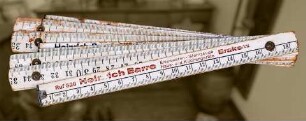 Gliedermaßstab (Zollstock) „Heinrich Barre, Eisen- und Haushaltswaren, Brake“