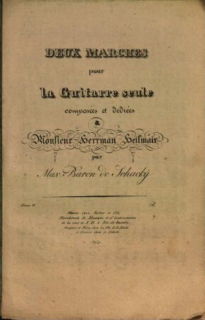 Deux marches pour la guitarre seule : oeuv. V
