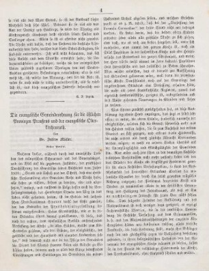 4-8 Die evangelische Gemeindeordnung für die östlichen Provinzen Preußens und der evangelische Oberkirchenrath : erster Artikel