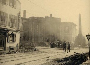 Zerstörungen Zweiter Weltkrieg. Rondellplatz, Karl-Friedrich-Straße, Markgräfliches Palais