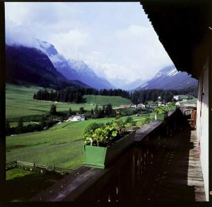 Trins, Gschnitztal: Gschnitztal, vom Balkon des Trinser Hof