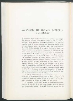 La poesía de Fermín Estrella Gutiérrez