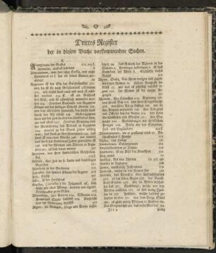 Drittes Register der in diesem Buche vorkommenden Sachen