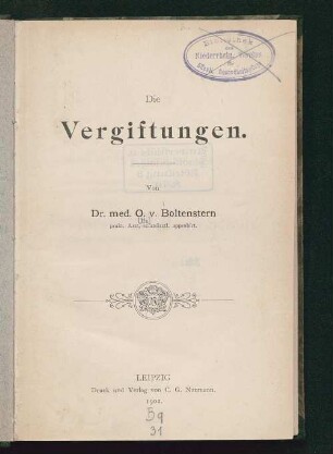 Die Vergiftungen